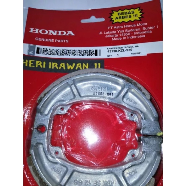 KZL kampas rem belakang Beat fi Scoopy fi spacy Vario.ORi Honda