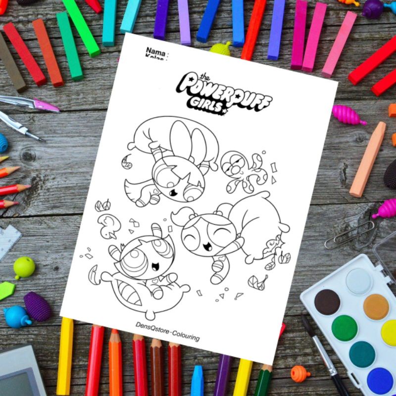 

Kertas Mewarnai Anak Tema Powerpuff Girls / Kertas Gambar (10 Lembar Gambar)