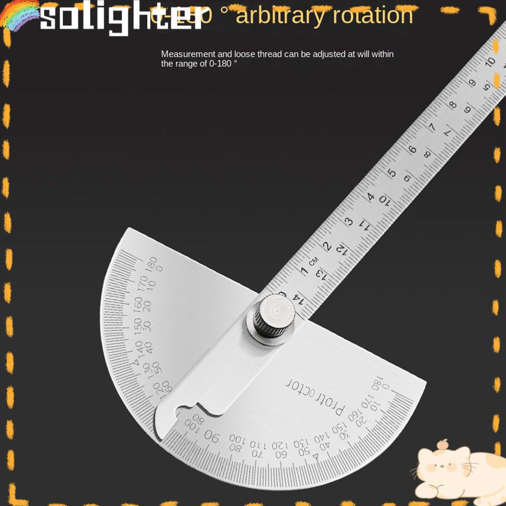 Solighter Goniometer Penggaris Busur Derajat Pengukur Sudut