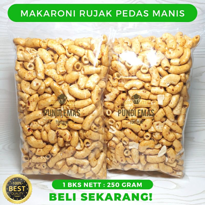 Makaroni Pedas Manis Bumbu Rujak / Snack Kiloan 250 Gram