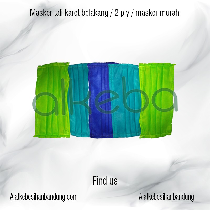 Masker kain tali karet selip telinga tali belakang murah 2 ply isi 25pcs