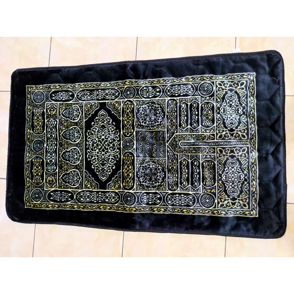 Sajadah Quilting Tebal Bulu Boneka Lembut Motif Kiswah