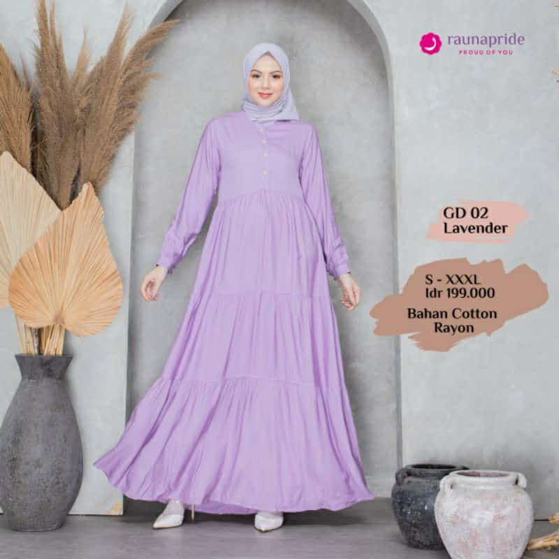 GD 02 LAVENDER | GAMIS DEWASA BY RAUNA TERBARU 2022 | GAMIS ORIGINAL
