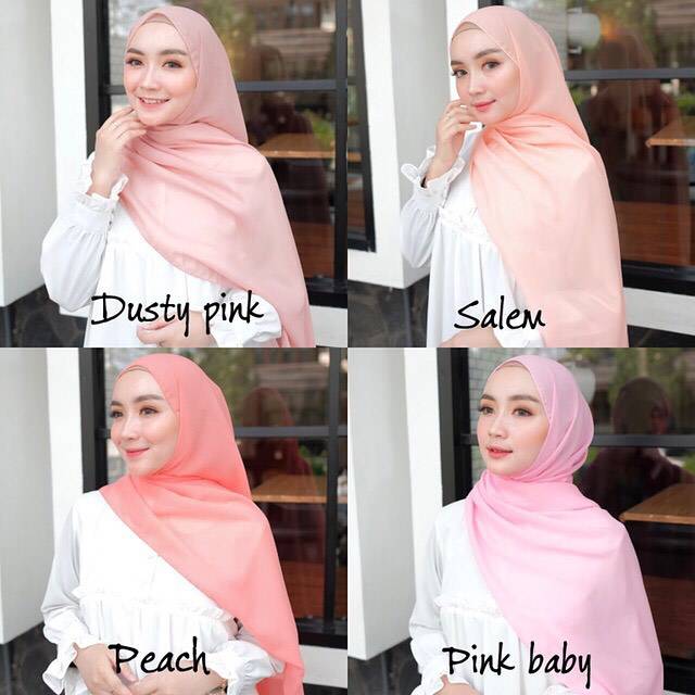 Pashmina sabyan polos  part 2 bahan diamond crep ukuran 175x75-4