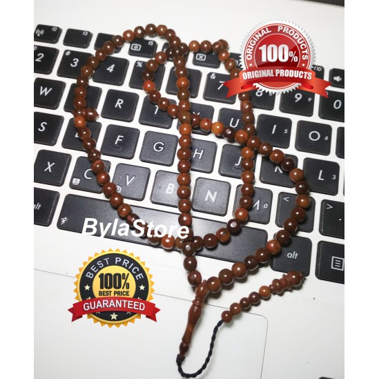 Tasbih Kaokah Kokka Kaukah Asli 99 Butir Cokelat 6mm
