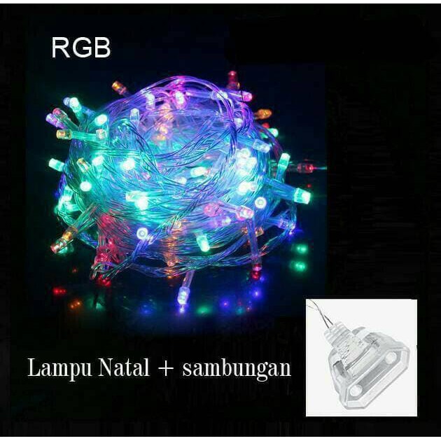 SRS Lampu Hias/Dekorasi/Natal/Twinkle LED Tumblr RGB (RED GREEN BLUE) FREE SAMBUNGAN KABEL- 10 Meter