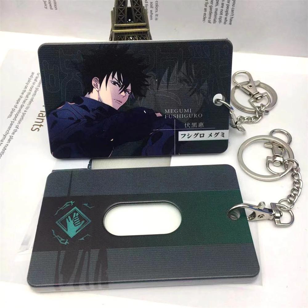 【 ELEGANT 】 Jujutsu Kaisen Card Holder Portable Anak Hadiah Cosplay Cover Bga Liontin Siswa Gantungan Kunci Kartu Case