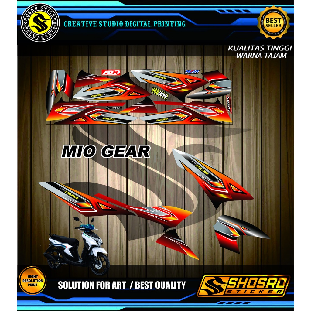 STRIPING VARIASI STIKER MOTOR MIO GEAR / STRIPING MIO GEAR VARIASI YAMAHA POLET STIKER MIO NEW GEAR 