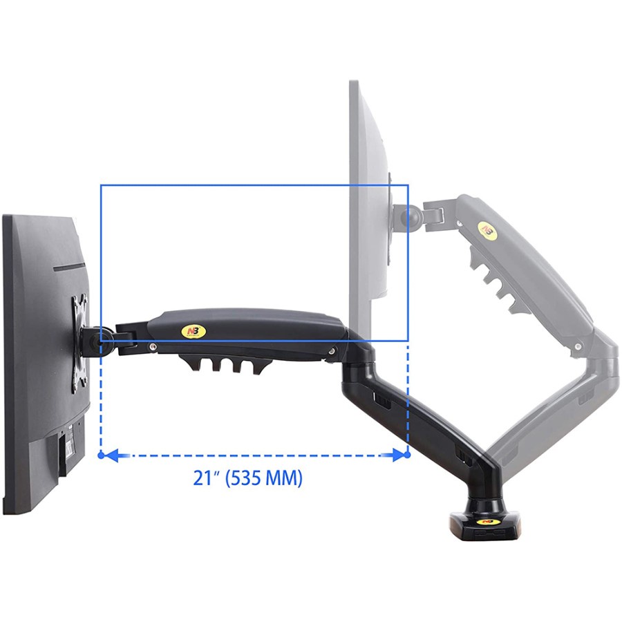 NORTH BAYOU Universal Monitor Arm Bracket Vesa Desk Mount 2-9KG 17-30 Inch - NB-F80 - Black