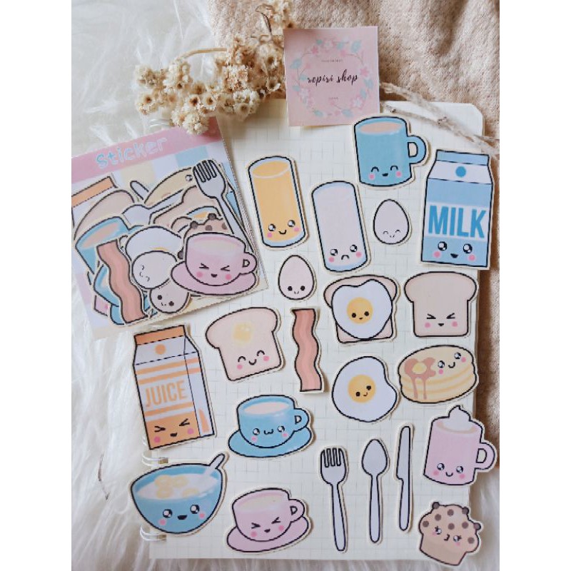 

Breakfast Sticker Set Die Cut