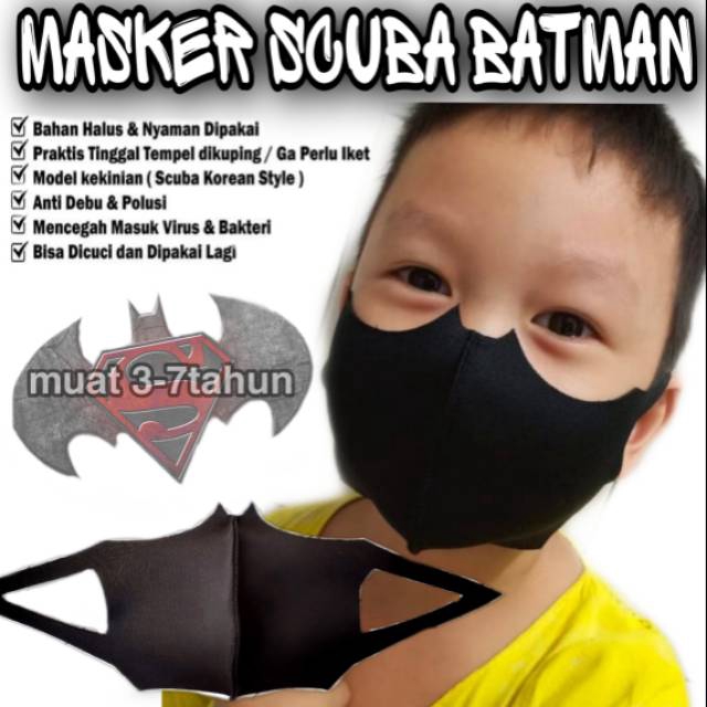 Masker Scuba Premium Lembut Washable Anak Logo umur 2-5tahun dan 6-15tahun