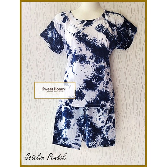 Sweet Honey ~ Grosir Setelan Pendek Tie Dye Bali dan Motif Bunga Piyama Tiedye