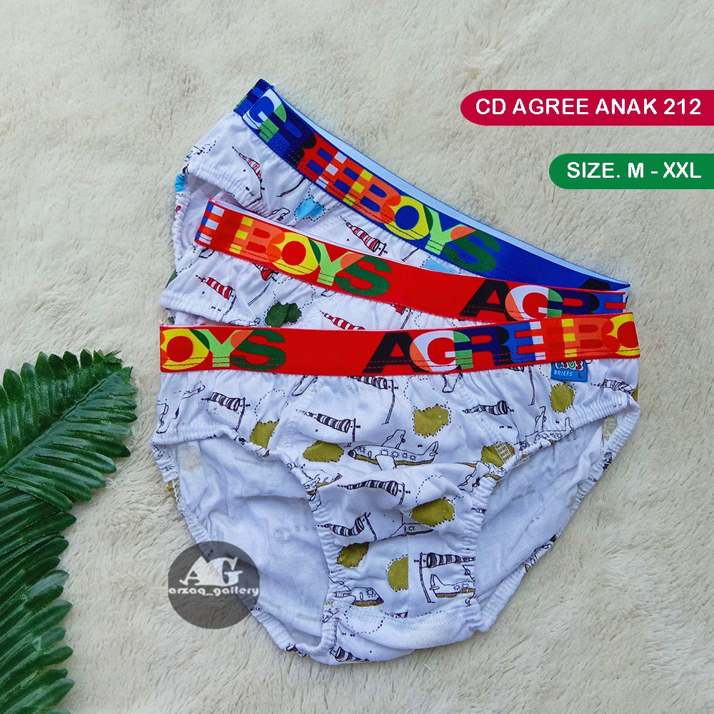 [ isi 3 Pcs ] Agree Boys Karet Boxer motif - 3 pcs CD Celana Dalam Anak Laki AG 212