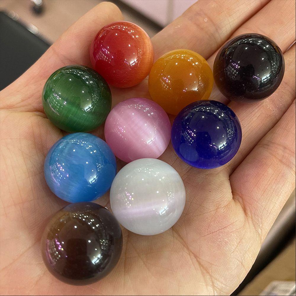 Mxbeauty Tangki Ikan Bola Mata Kucing Warna Warni 20MM Bola Bulat Kristal Warna-Warni Marble Games Healing Ornament Glass Kelereng