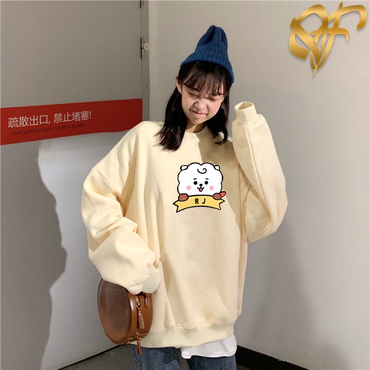 🅳🅵 Sweater RJ Aesthetic Pria &amp; Wanita | Sweater Korea Style Fleece Cotton | Dhea Fashion