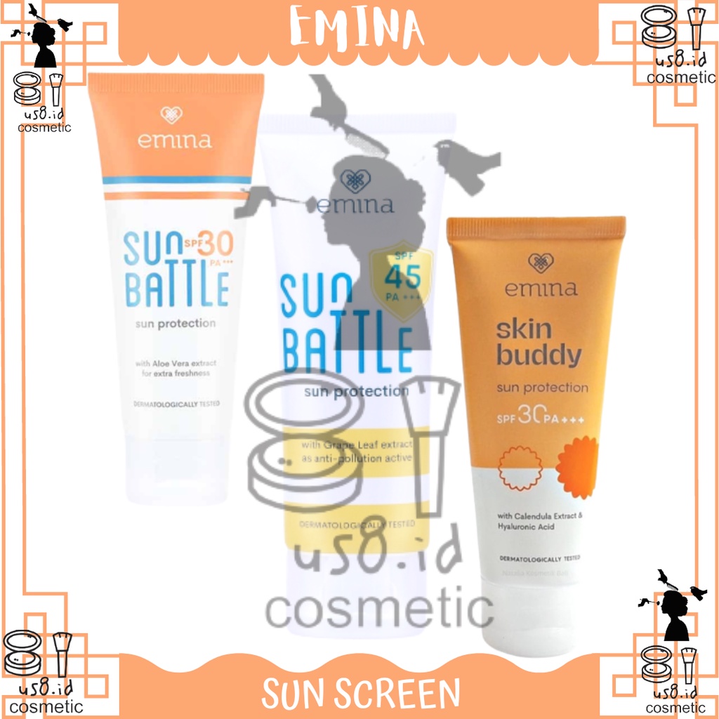 EMINA Sun Protection SPF 30 PA+++ 60mL | Emina SUNBATTLE SPF 30 PA+++ 60mL | Emina Sun Battle SPF 45 PA+++ 30 ml | Sunscreen UV || SUN BATTLE