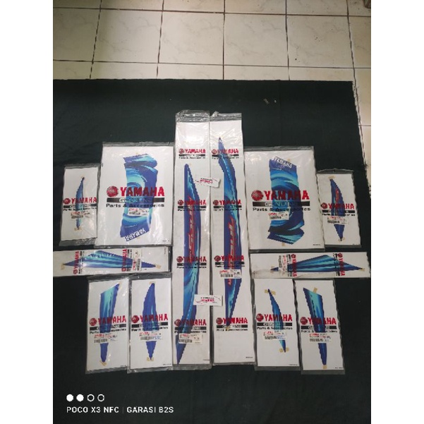 striping stiker mio soul biru 2007/2008 fullset 12 bagian original yamaha