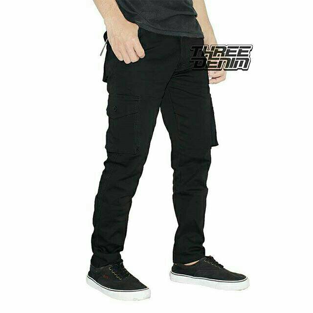 Celana cargo, cargo panjang, cargo hitam