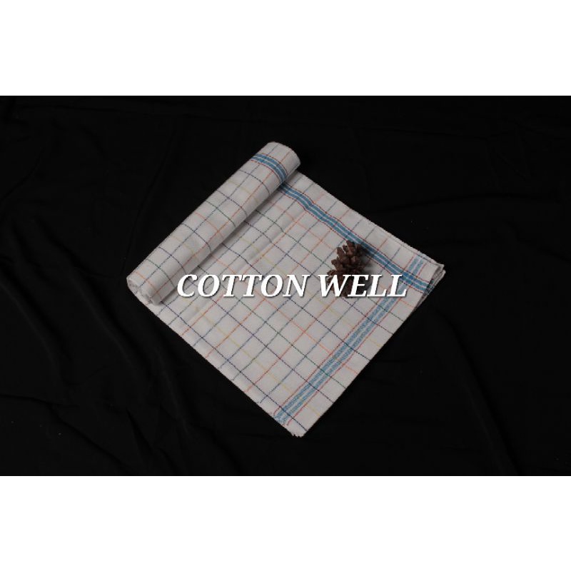 Serbet Kain 58cmx60cm Lap Piring Kotak Garis Lap Dapur Serap Air tebal Tutup Piring Lap Gantung Lap Kain