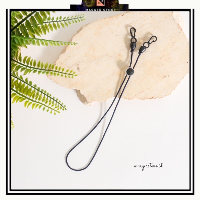 Kalung Masker Hijab 2in1 Strap Masker Elastis Stretchy Tali masker Kalung Strap Mask Hijab Strap Mask Premium-Prusik Navy