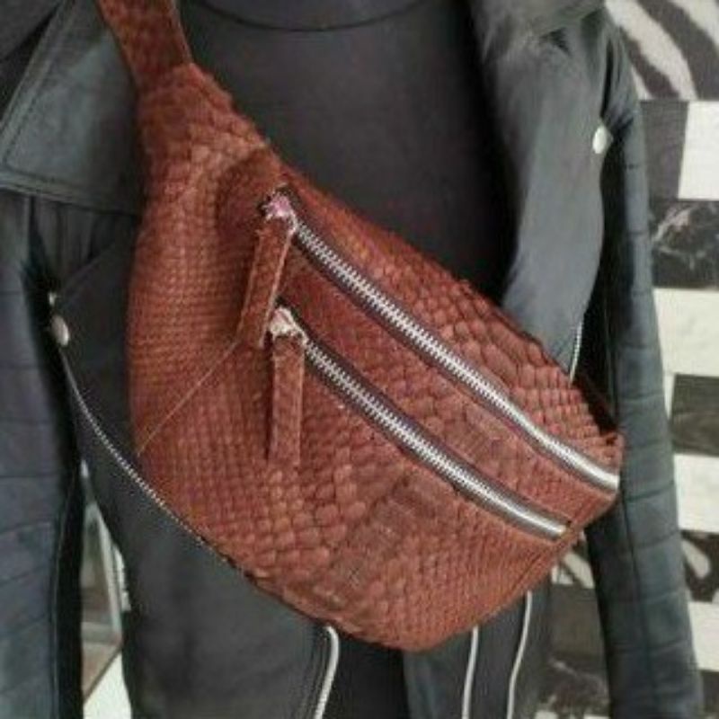 Tas Kulit Ular Weist Bag Original Phyton _Pria/wanita