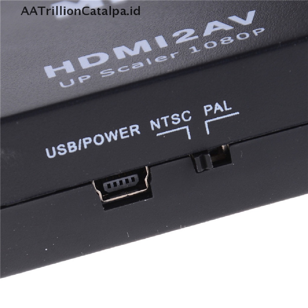 (AATrillionCatalpa) Adapter Konverter Audio Video Mini HDMI2AV Ke AV RCA CVBS 1080P