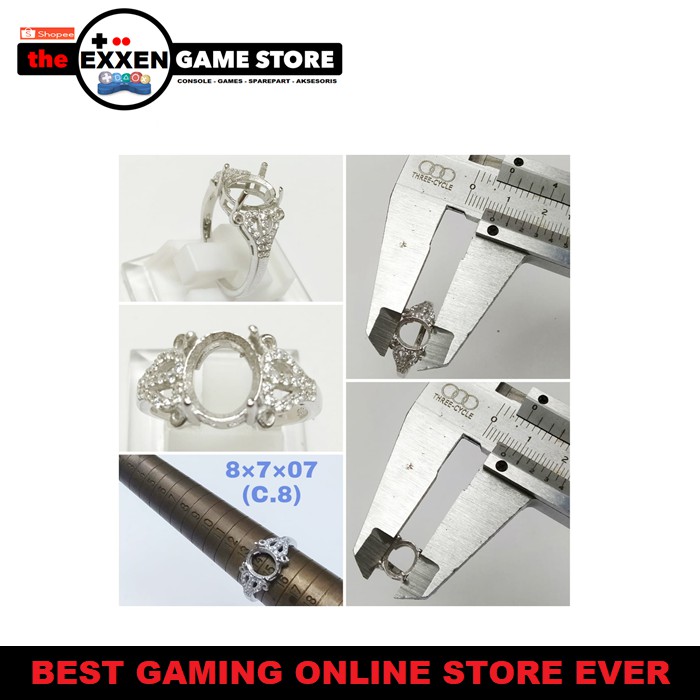 Cincin Perak Cincin Wanita Emban Cangkang Cincin Batu