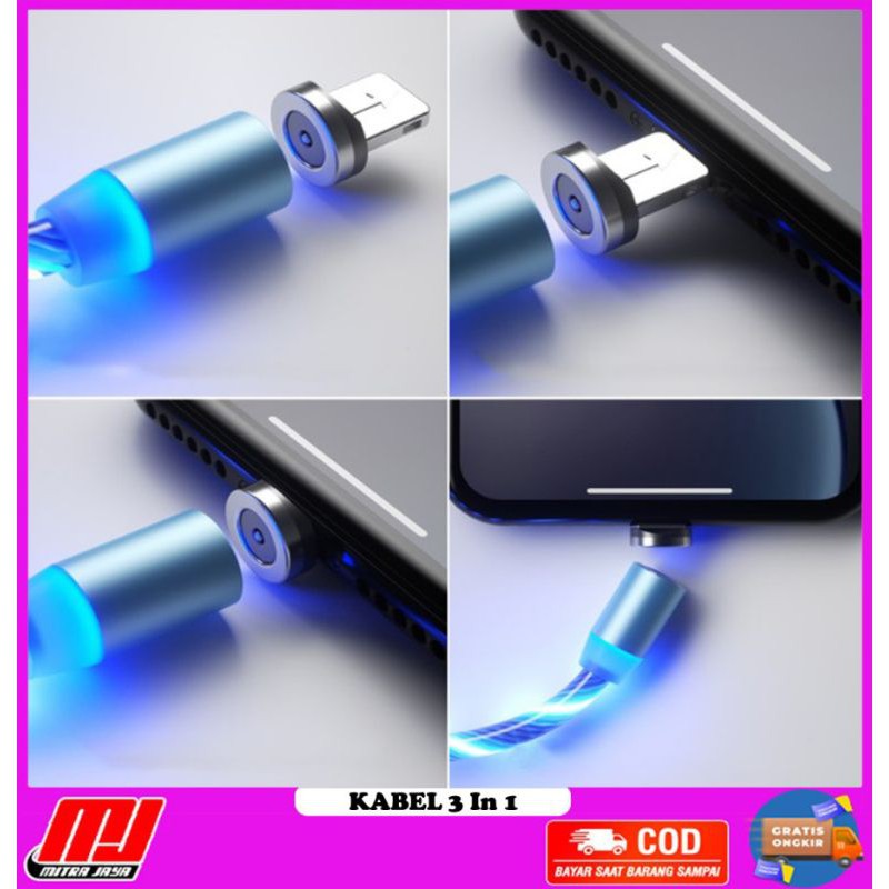 ELITE Cyber X3 Kabel USB 3 In 1 Charger Magnetic Luminous Luminous LED