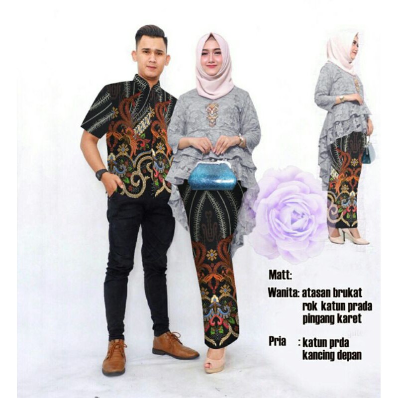 COUPLE HAIFA/COUPLE PRIA WANITA BATIK KEKINIAN/BAJU PASANGAN PRIA WANITA BATIK PESTA RESEPSI LARIS