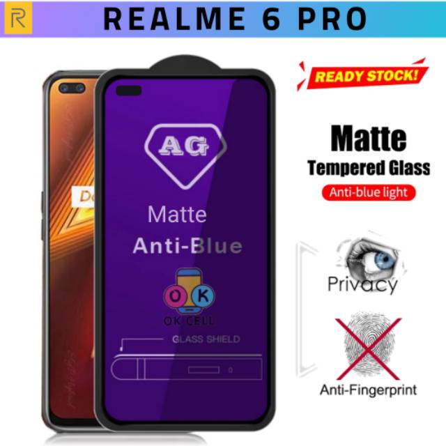 REALME 6 PRO Tempered Glass Blue Ray Matte - TG Anti Gores Realme 6 Pro Layar Blue Ray Anti Radiasi