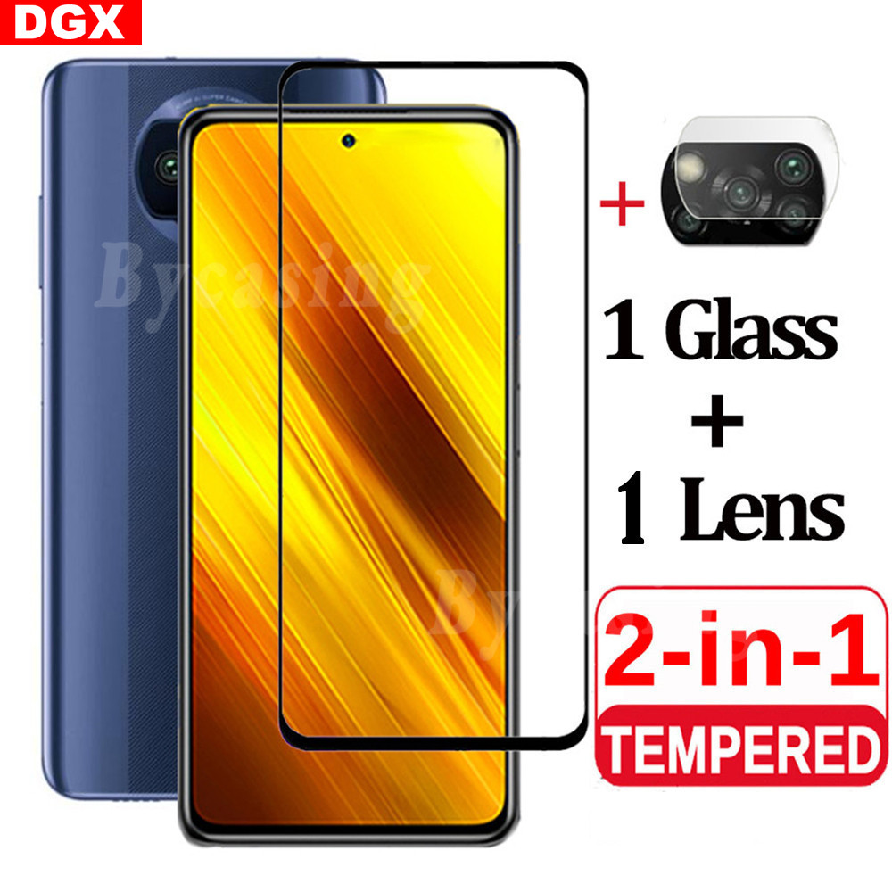 Tempered Glass Pelindung Lensa Kamera Anti Gores 2in1 Untuk Xiami Poco X3 Nfc Hd Dgx