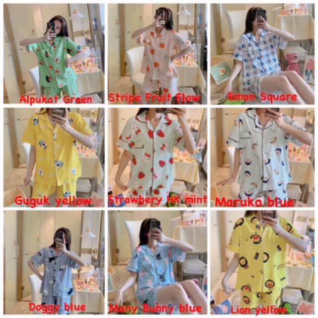 JC- Set Piyama Import HP / Piyama Import wanita Premium / Piyama import wanita murah / Piyama Korea Kekinian