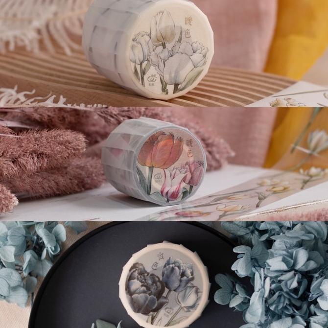 

(BISA COD) Loi Design Tulips Washi & PET Tape STOK TERBATAS Kode 1240