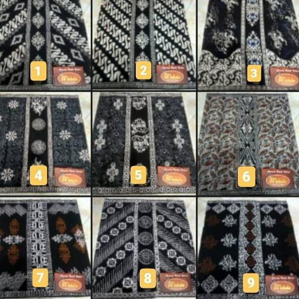 Sarung batik mahda pekalongan (cap) dewasa/seno monokrom hitam putih/kembang dasaran abu/coklat h29