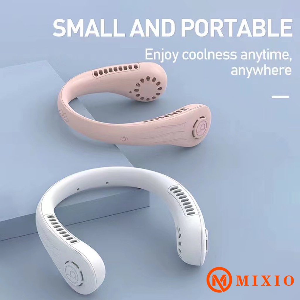 mixio m66 smart lazy neck fan kipas angin leher portable usb charger