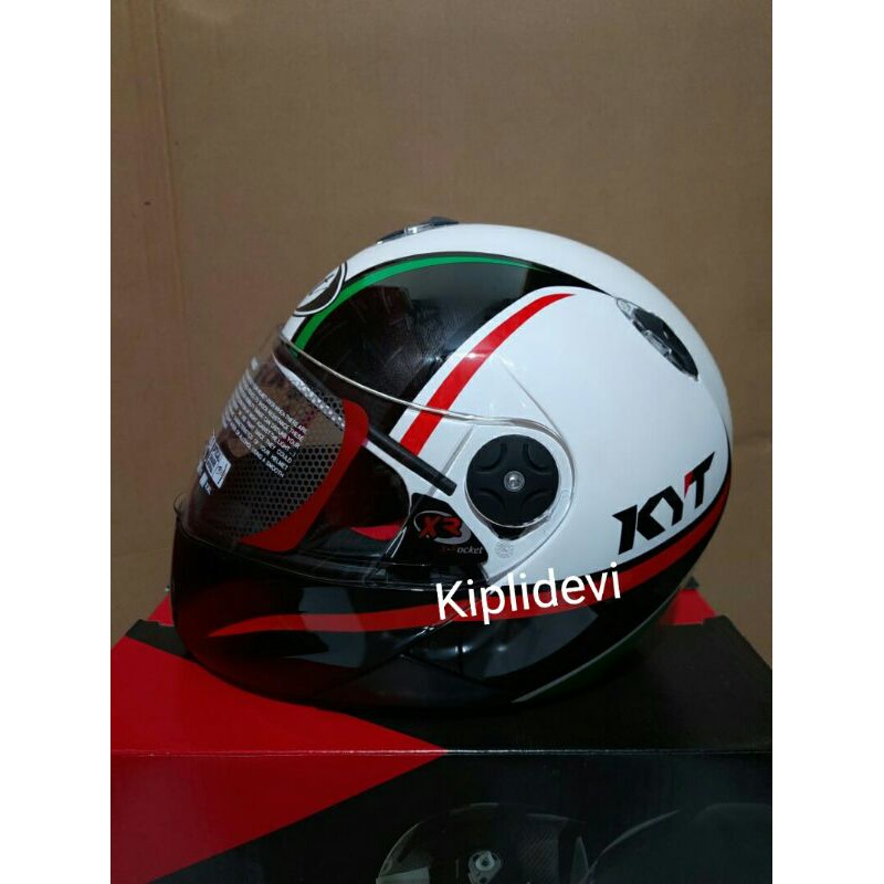 

kyt x rocket seri #2 white black red berat paket 1 kg