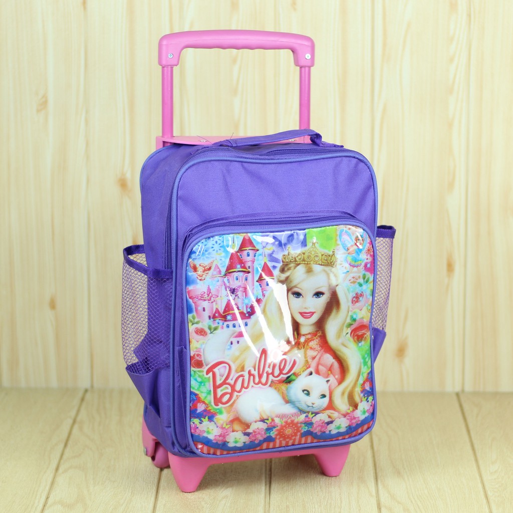 Tas Anak Perempuan Dorong Barbie Ungu Lucu Ransel Trolly Troli Cewek PAUD TK SD Cantik Keren Awet