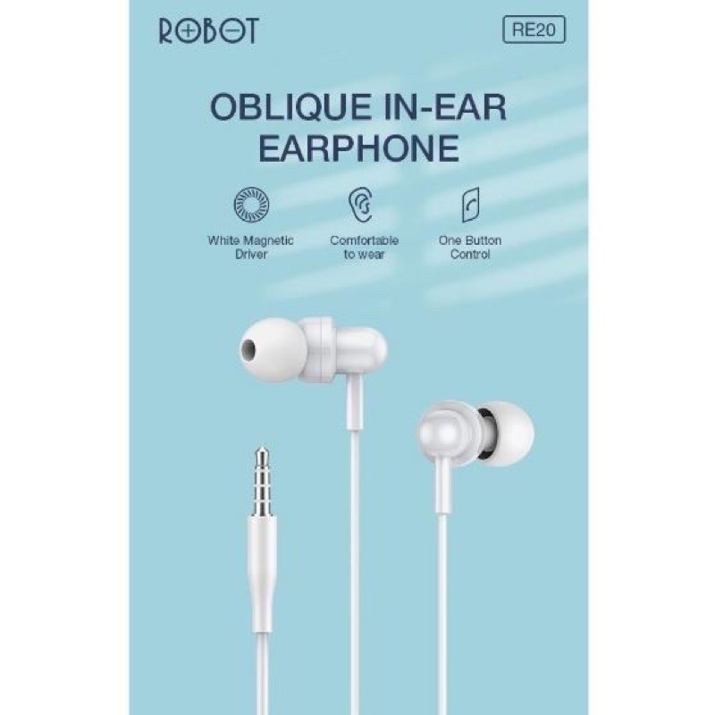 Handsfree ROBOT RE-20 / Earphones RE20 Deep Bass