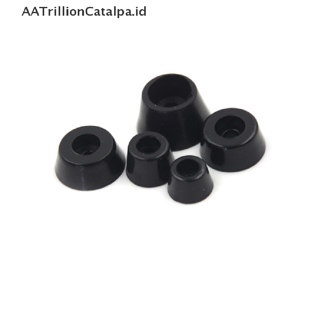 Aatrillioncatalpa 10Pcs Pad Bumper Bulat Bahan Karet Warna Hitam Untuk Kaki Lemari