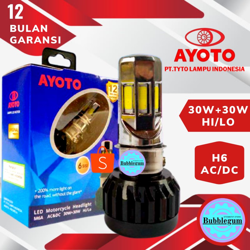 [ ORIGINAL ] Lampu led motor M6A AYOTO 6sisi AC/DC H6(12bulan garansi)