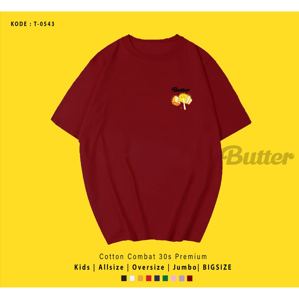 T0543  T-SHIRT / KAOS UNISEX / TUMBLR TEE / REAL PICTURE KPOP BTS BUTTER ROTI SIDE / IMPORT / ARMY