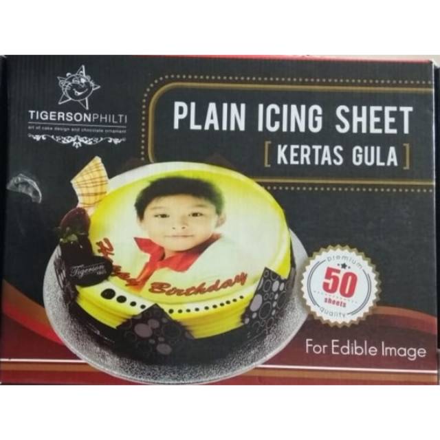 

PLAIN ICING KERTAS EDIBLE TIGERSON 1BOX ISI 50LMBR