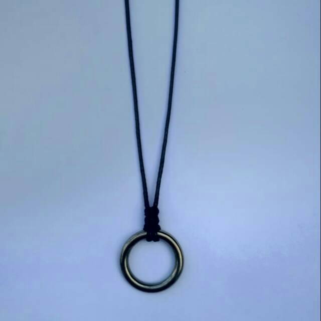 Kalung tali pria bandul ring /kalung tali couple