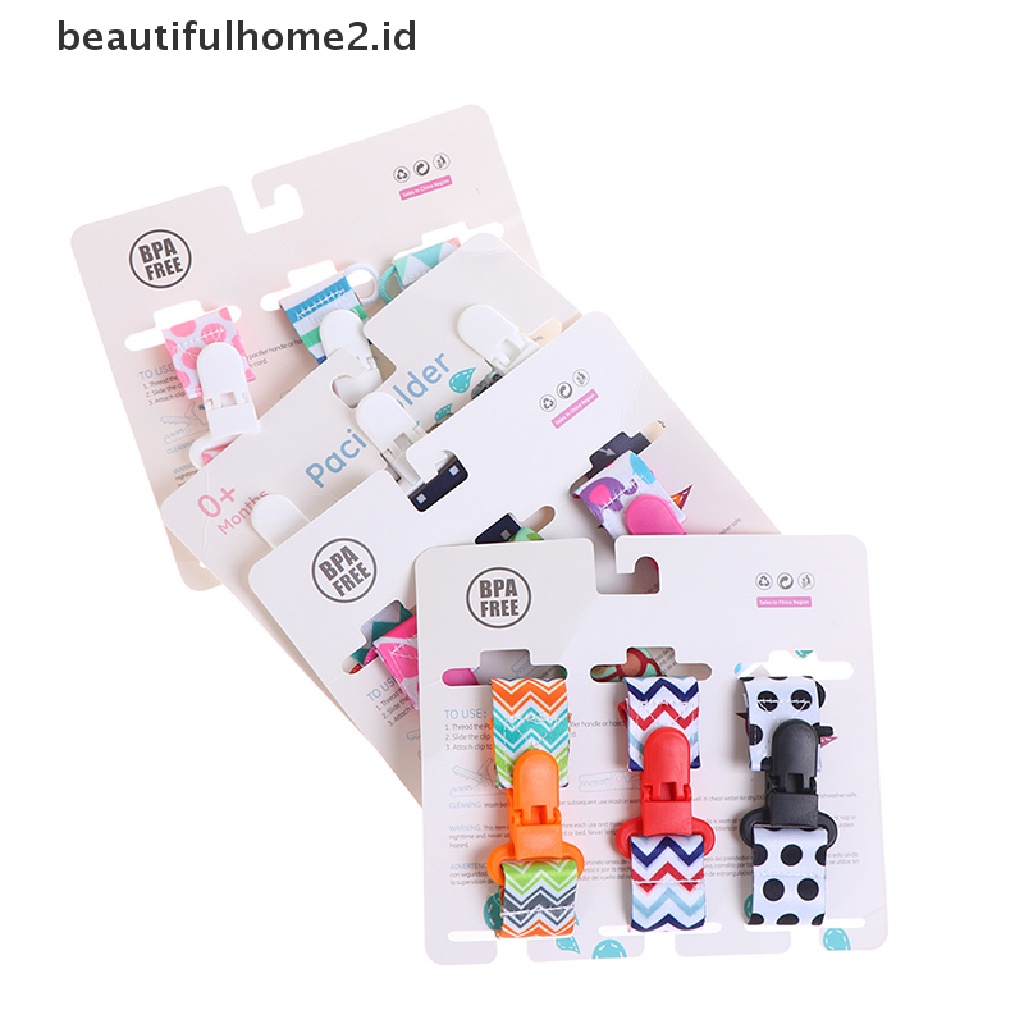 (Beautifulhome2.Id) 3pcs / Set Klip Rantai Holder Dot Empeng Bayi