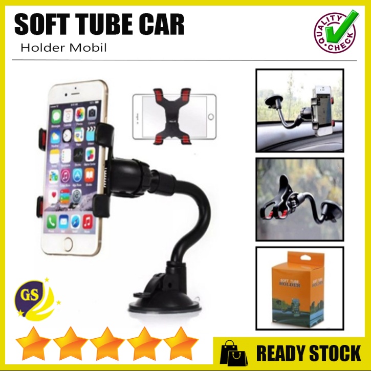 SOFT TUBE CAR HOLDER UNIVERSAL / HOLDER MOBIL JEPIT TEMPEL KACA