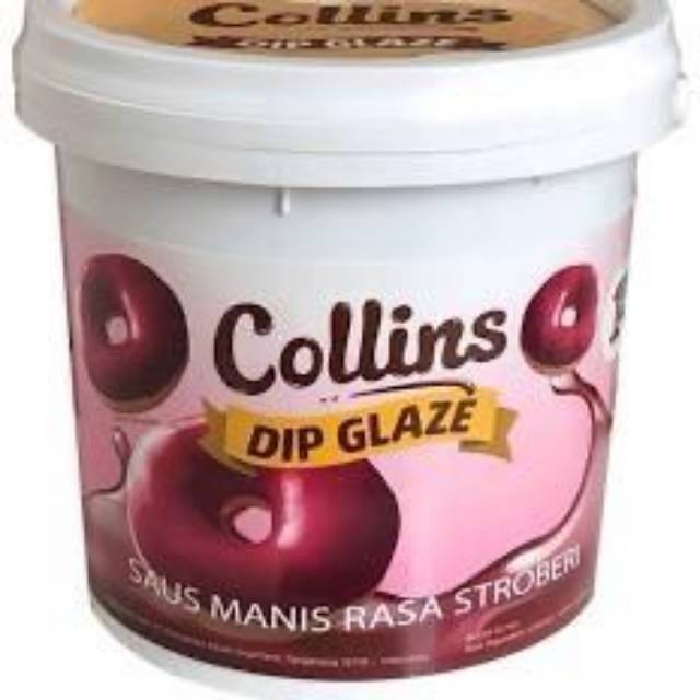 Collins Dip Glaze 1 kg Collins Choco Crunchy, Coklat Taro Green Tea Milk Strawberry Toping Donat Celup