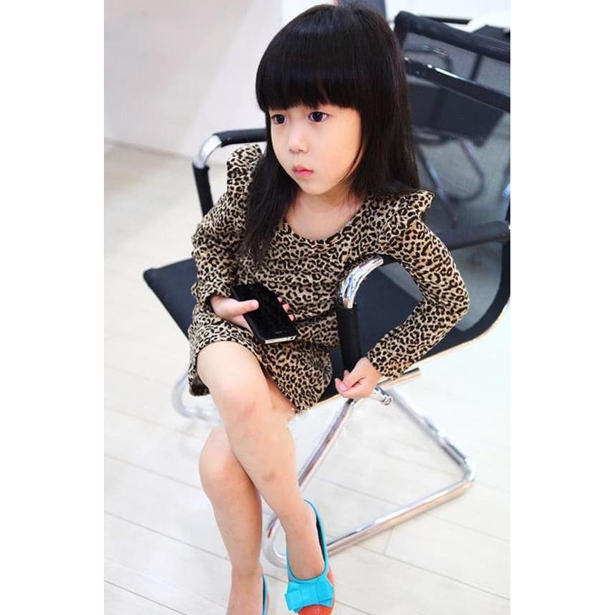 Pakaian Anak Perempuan Baju Anak Korean Leopard Dress Impor AF KID GC2