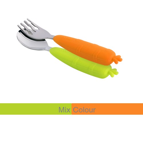 Monee Kids Spoon &amp; Fork Sendok Garpu Makan Bayi - Mix Color