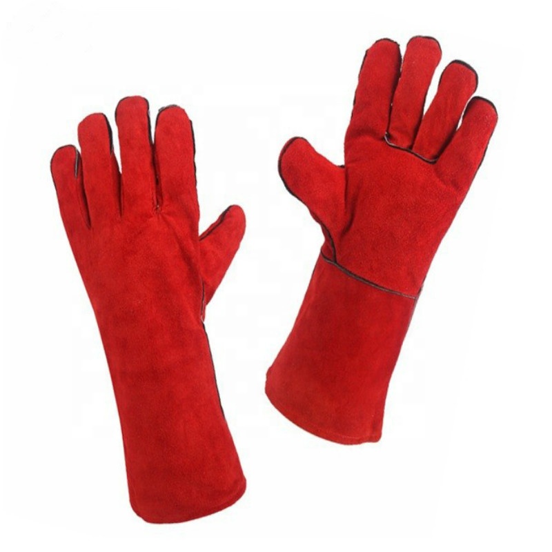 [CUCI GUDANG]SARUNG TANGAN KULIT SARUNG TANGAN LAS ANTI PANAS WELDING SAFETY GLOVES KULIT ARGON PANJANG 14 INCH