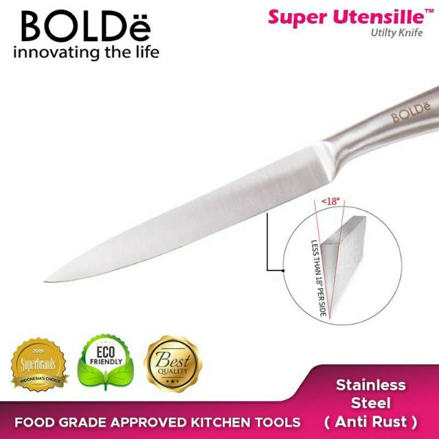 Bolde pisau titanium stainless steel - super tajam - tanpa sambungan gagang